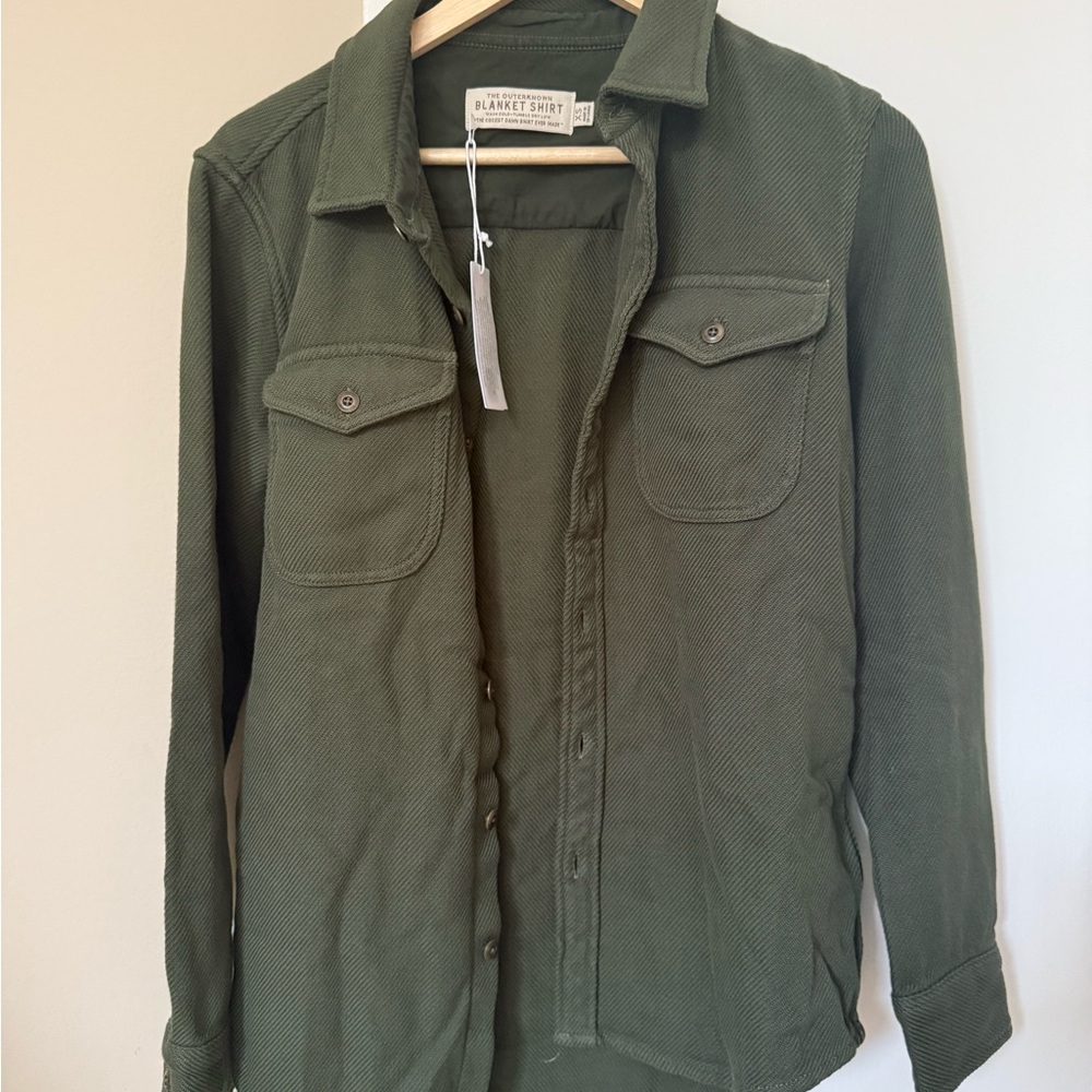 Outerknown Chroma Blanket Shirt Color Black Olive XS